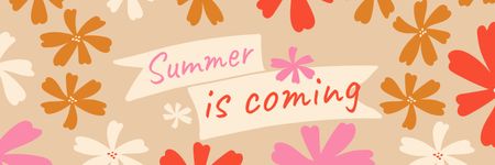 Summer Inspiration with Floral Pattern Twitter Πρότυπο σχεδίασης