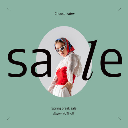 Captivating Stylish Woman Features Dashing Fashion Sale Ad Instagram Design Template