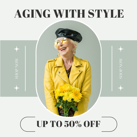 Designvorlage Age-Friendly Outfits And Accessories With Discount für Instagram