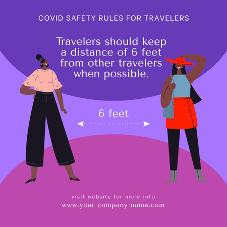 Plantilla de diseño de Reglas de Covid para viajeros Instagram 