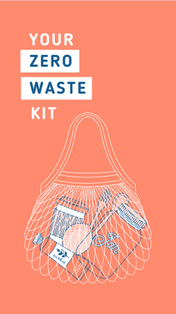 Zero Waste Concept Motivation Instagram Video Story Πρότυπο σχεδίασης