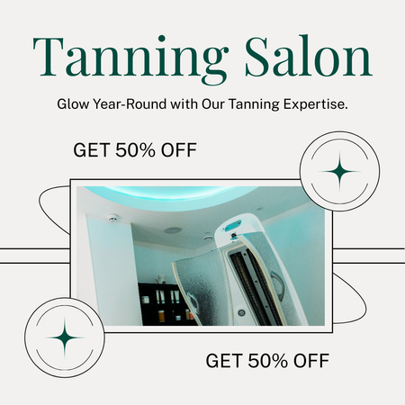 Discount at Tanning Salon with New Modern Equipment Instagram Design Template