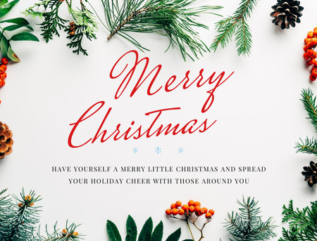 Platilla de diseño Merry Christmas Greeting In Frame Postcard 4.2x5.5in