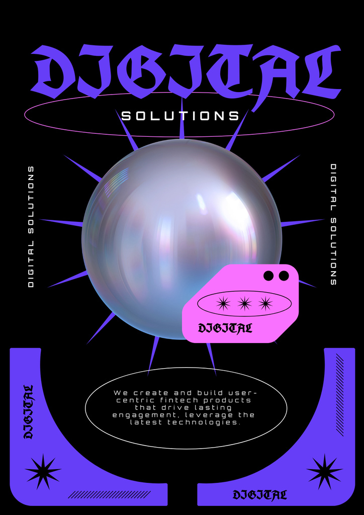 Offering Digital Solutions for Your Business Poster Tasarım Şablonu