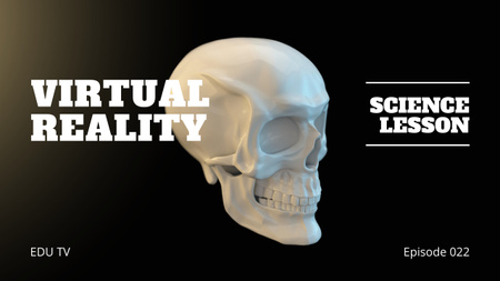 Science Lesson Announcement with Skull Youtube Thumbnail Design Template