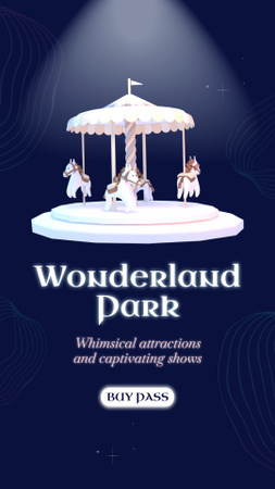 Plantilla de diseño de El mejor parque Wonderland con impresionantes atracciones Instagram Video Story 