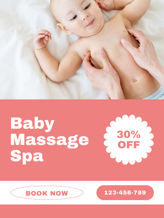 Discount on Massage for Сhildren Poster US Design Template