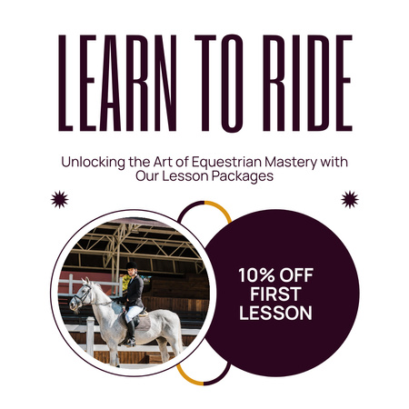 Training in Art of Equestrian Mastery Animated Post Design Template