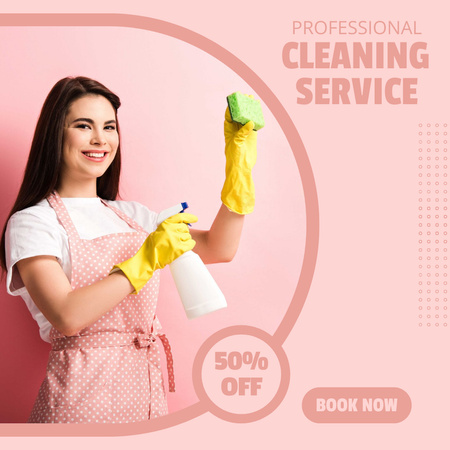Professional Cleaning Service Instagram Design Template