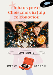 July Christmas Party Announcement with Live Music