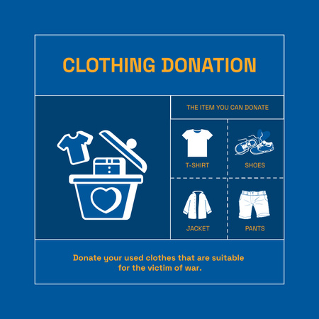 Charity Event with Clothing Donation Instagram tervezősablon