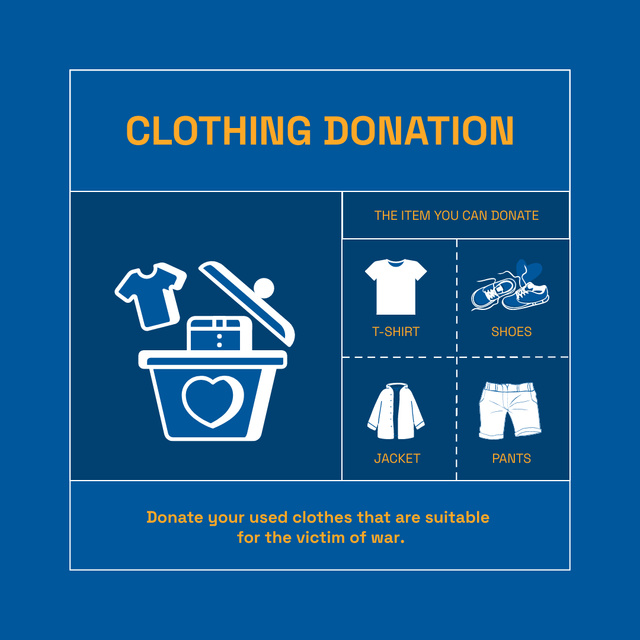 Charity Event with Clothing Donation Instagram Šablona návrhu
