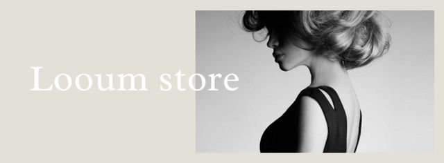 Fashion Store Ad with Attractive Woman Facebook cover Tasarım Şablonu