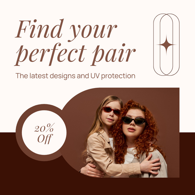 Glamorous Sunglasses Seasonal Sale Announcement Instagram AD Modelo de Design