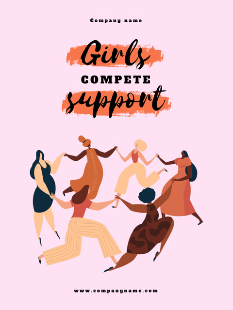 Szablon projektu Girl Power Inspiration with Dancing Diverse Women Poster US