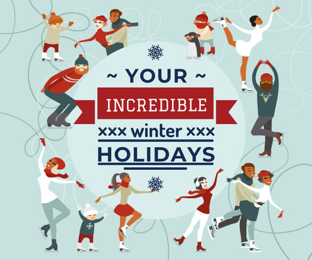 Incredible winter holidays poster Large Rectangle Design Template