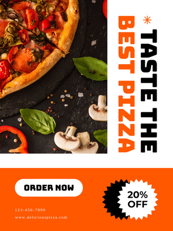Taste the Best Pizza Poster US – шаблон для дизайна