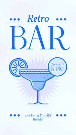 Retro Bar Promotion With Classic Cocktails Instagram Video Story Design Template