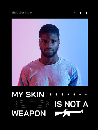 Designvorlage Protest against Racism with Young African American Guy für Poster US