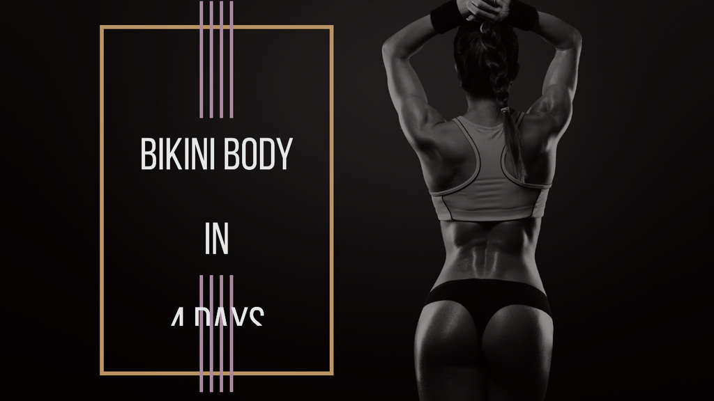Plantilla de diseño de Gym Ticket Offer Woman with Fit Strong Body Youtube Thumbnail 