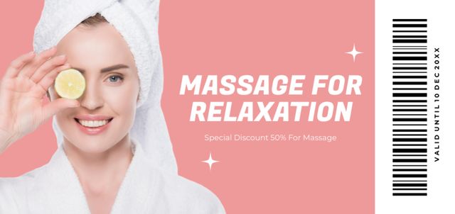 Special Discount for Massage Services Coupon Din Large Πρότυπο σχεδίασης