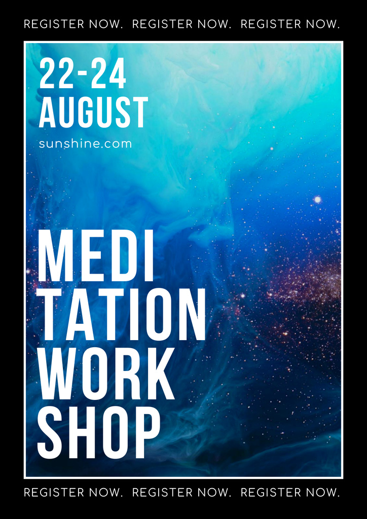 Platilla de diseño Meditation Workshop Announcement Poster
