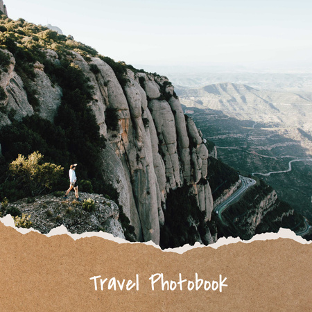 Camping Tour in Mountains Photo Book Design Template