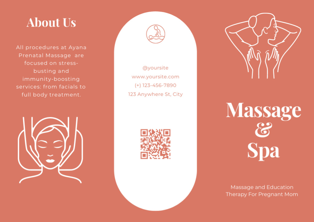 Spa Services Offer for Woman Brochure Πρότυπο σχεδίασης