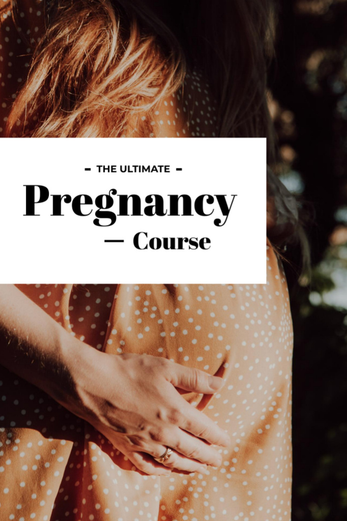Designvorlage Pregnancy Course Ad with Pregnant Woman für Flyer 4x6in