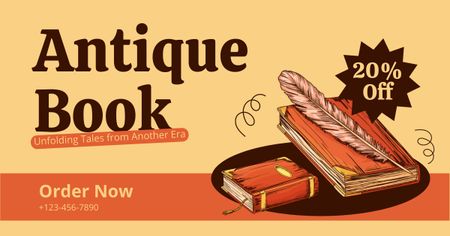 Platilla de diseño Timeless Books With Discounts In Antiques Shop Facebook AD