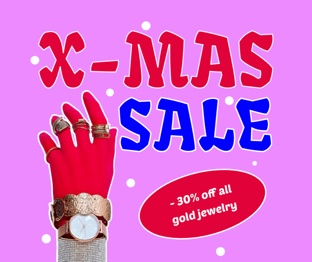 Handcrafted Jewelry Sale on Christmas Facebookデザインテンプレート