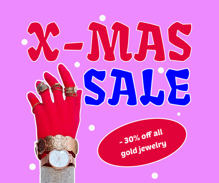 Handcrafted Jewelry Sale on Christmas Facebook Design Template