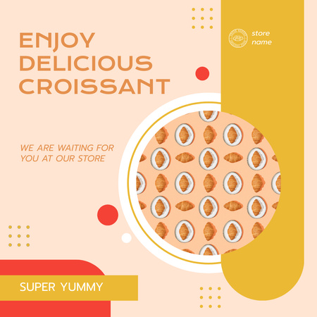 Delicious Croissants for Your Enjoyment Instagram Design Template