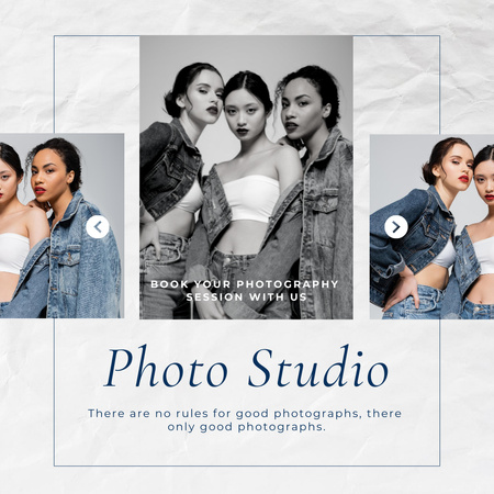Photo Studio Ad with Beautiful Women Instagram Design Template