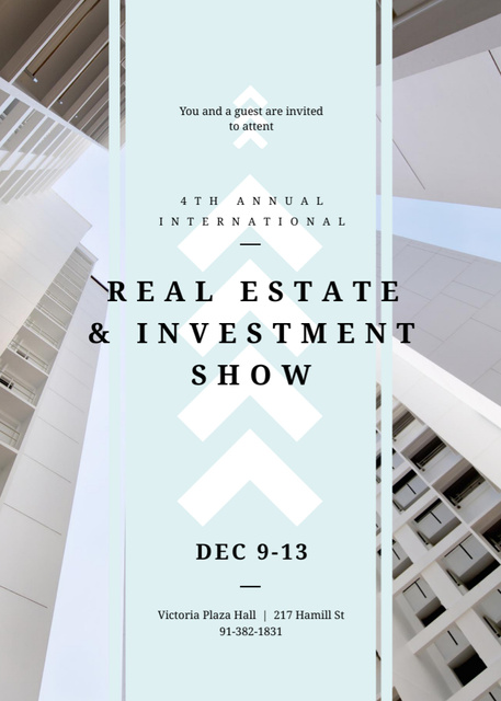 Real Estate & Investment Show Announcement Invitation Modelo de Design