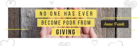Motivációs idézet az önkéntességről és a jótékonyságról Twitter tervezősablon