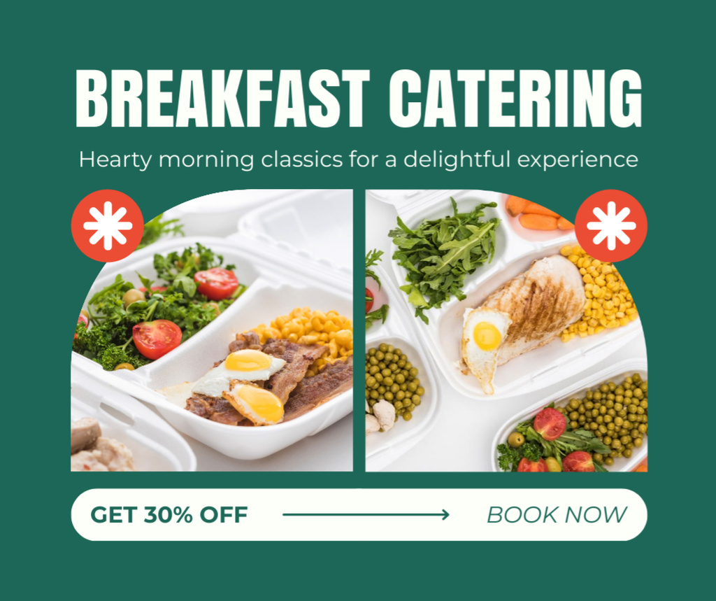 Healthy Classic Breakfasts with Great Discounts Facebook Design Template