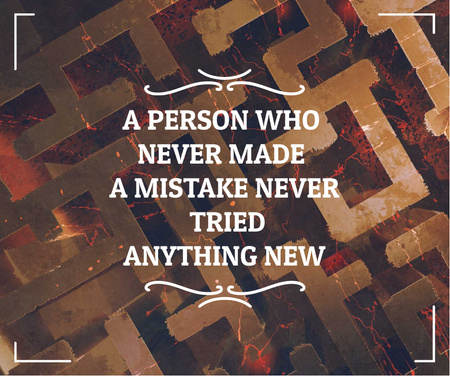 Motivational quote on Labyrinth Facebook Design Template