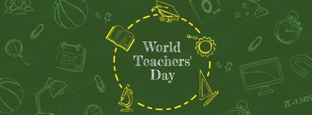 Plantilla de diseño de World Teachers' Day Announcement Facebook cover 
