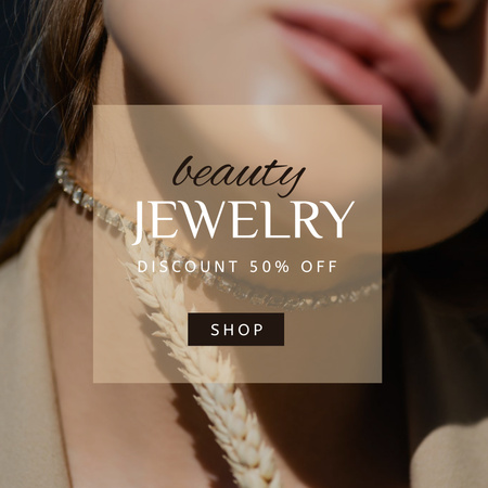Fashionable Female Jewelry Sale Ad Instagram Design Template