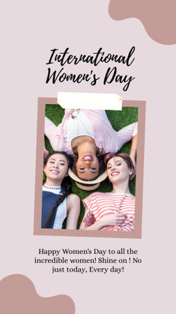 Women laying on Grass on International Women's Day Instagram Story Design Template