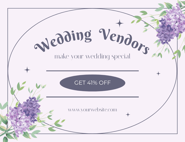 Offers by Wedding Vendors Thank You Card 5.5x4in Horizontal Modelo de Design
