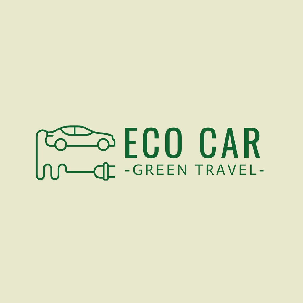 Modèle de visuel Emblem with Eco Car for Green Travel - Logo 1080x1080px
