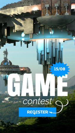 Video Game Contest Announcement Instagram Video Story Tasarım Şablonu