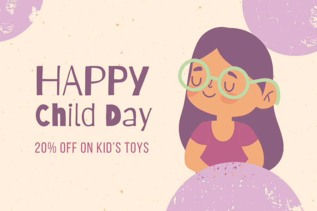 Discount on Toys on Children's Day Postcard 4x6in Tasarım Şablonu