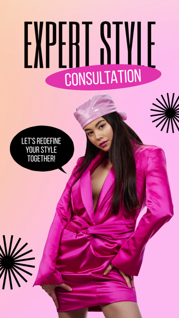 Promoting Expert In Style Consultation Instagram Video Story Design Template