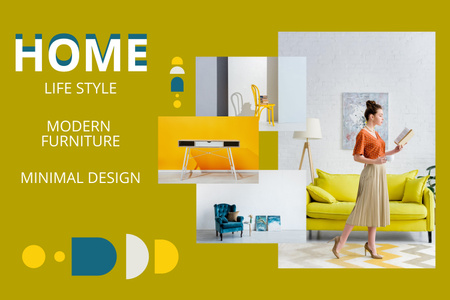 Modern and Minimal Interior Design Mood Board Design Template