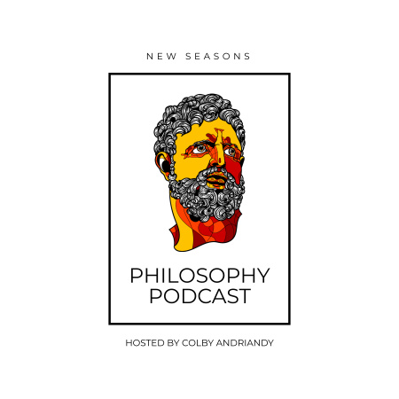 Designvorlage Philosophie-Podcast-Cover mit farbenfroher Illustration für Podcast Cover