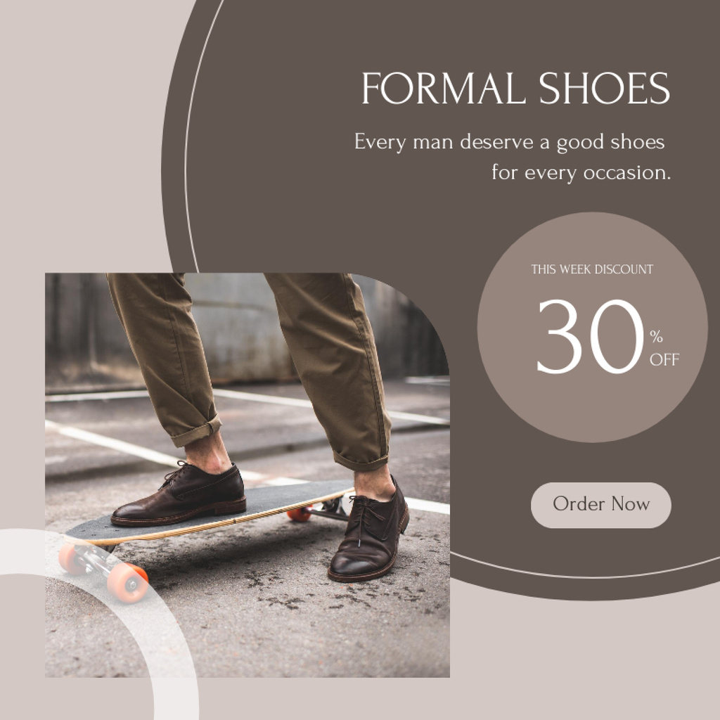 Formal Shoes with Discount Social mediaデザインテンプレート
