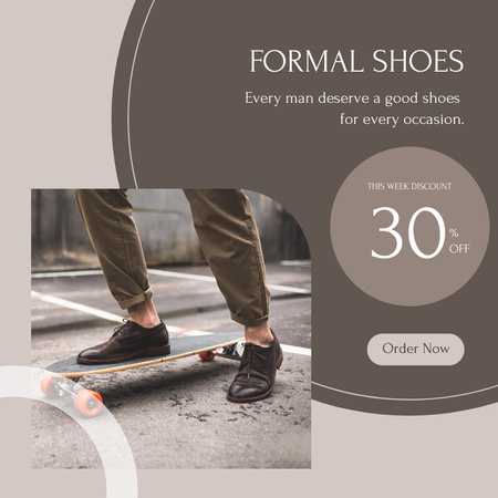 Ontwerpsjabloon van Social media van Formele schoenen met korting